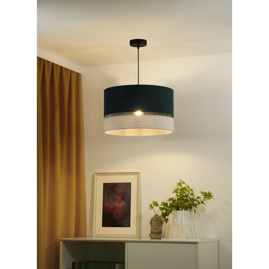 Duolla - Lustra ar auklu DOUBLE 1xE27/15W/230V d. 40 cm zaļa/pelēka