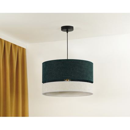 Duolla - Lustra ar auklu DOUBLE 1xE27/15W/230V d. 40 cm zaļa/pelēka