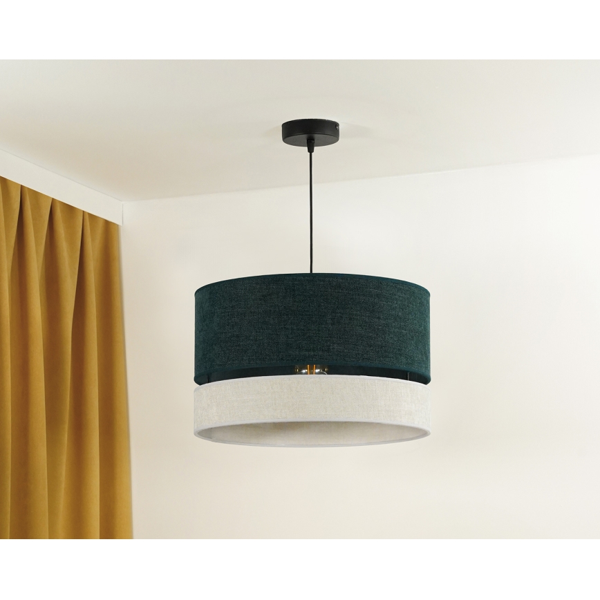 Duolla - Lustra ar auklu DOUBLE 1xE27/15W/230V d. 40 cm zaļa/pelēka