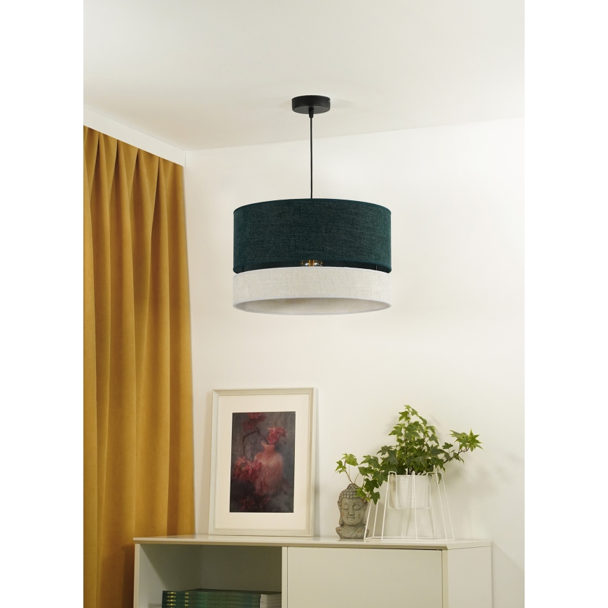 Duolla - Lustra ar auklu DOUBLE 1xE27/15W/230V d. 40 cm zaļa/pelēka