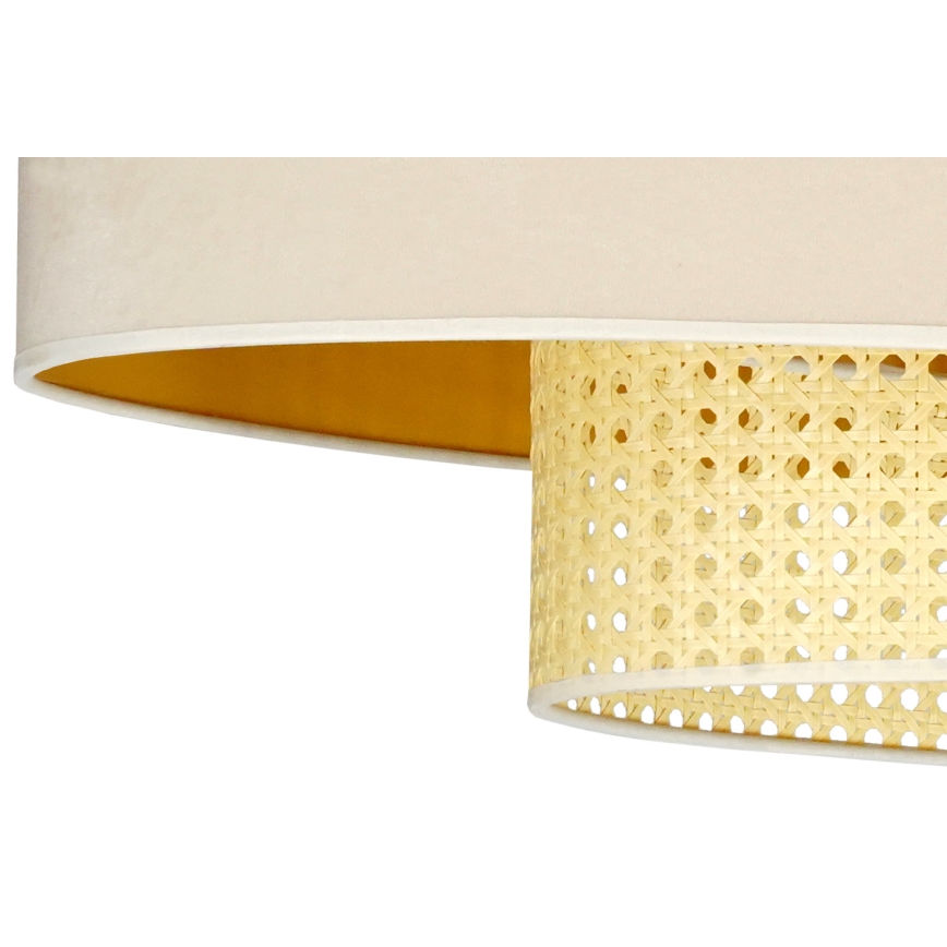 Duolla - Lustra ar auklu DOUBLE OVAL RATTAN 2xE27/15W/230V krēmkrāsa/rotanga