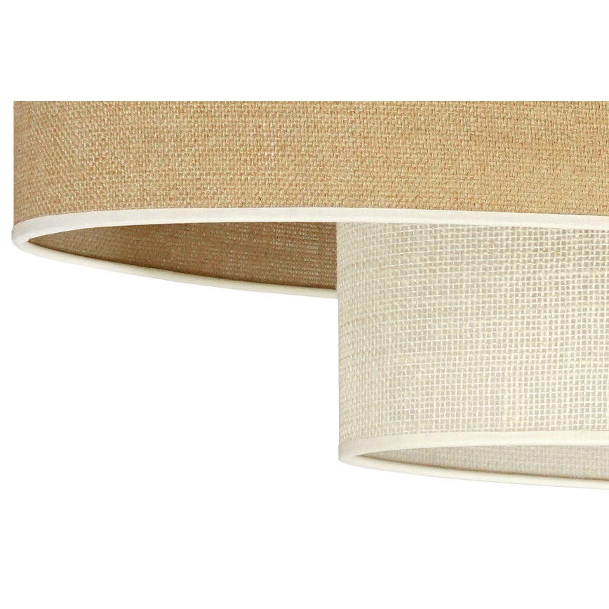 Duolla - Lustra ar auklu DOUBLE OVAL YUTE 2xE27/15W/230V brūna/krēmkrāsa