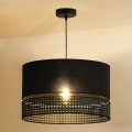 Duolla - Lustra ar auklu DOUBLE RATTAN 1xE27/15W/230V d. 40 cm melna