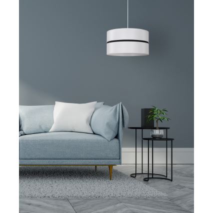 Duolla - Lustra ar auklu DUO 1xE27/15W/230V d. 40 cm balta/melna
