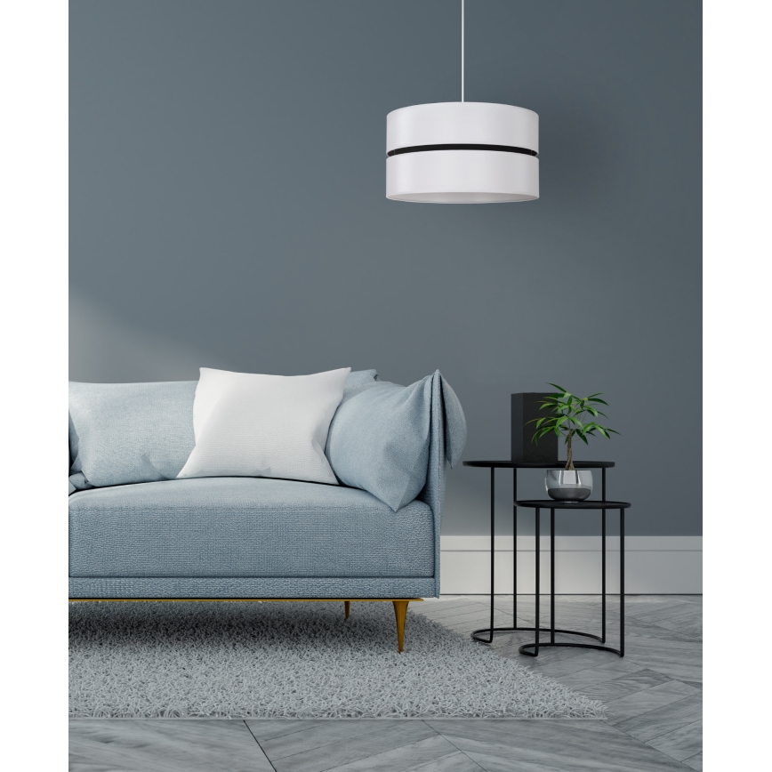 Duolla - Lustra ar auklu DUO 1xE27/15W/230V d. 40 cm balta/melna