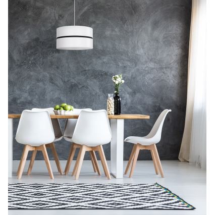 Duolla - Lustra ar auklu DUO 1xE27/15W/230V d. 40 cm balta/melna