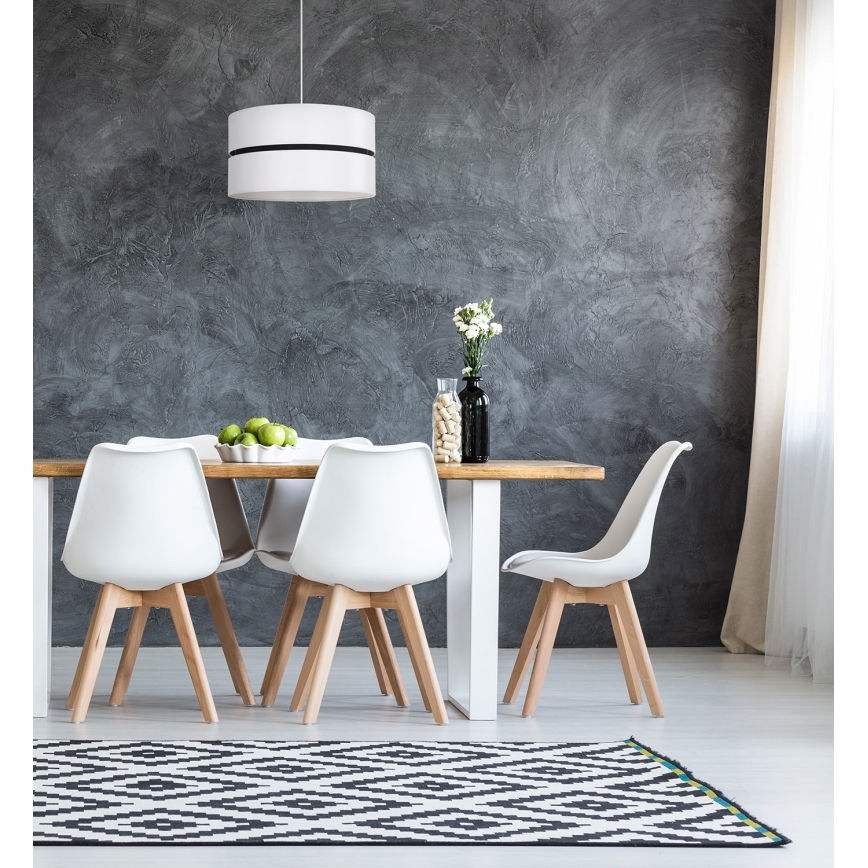 Duolla - Lustra ar auklu DUO 1xE27/15W/230V d. 40 cm balta/melna