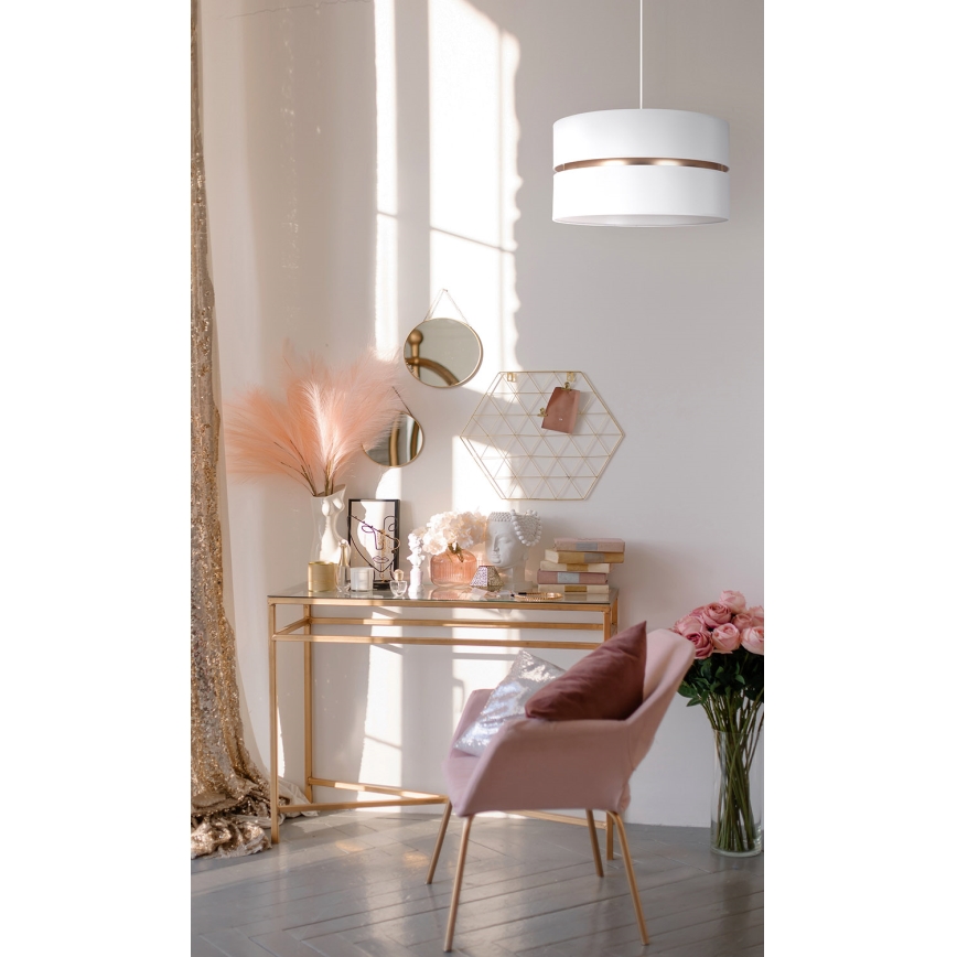 Duolla - Lustra ar auklu DUO 1xE27/15W/230V d. 40 cm balta/zelta