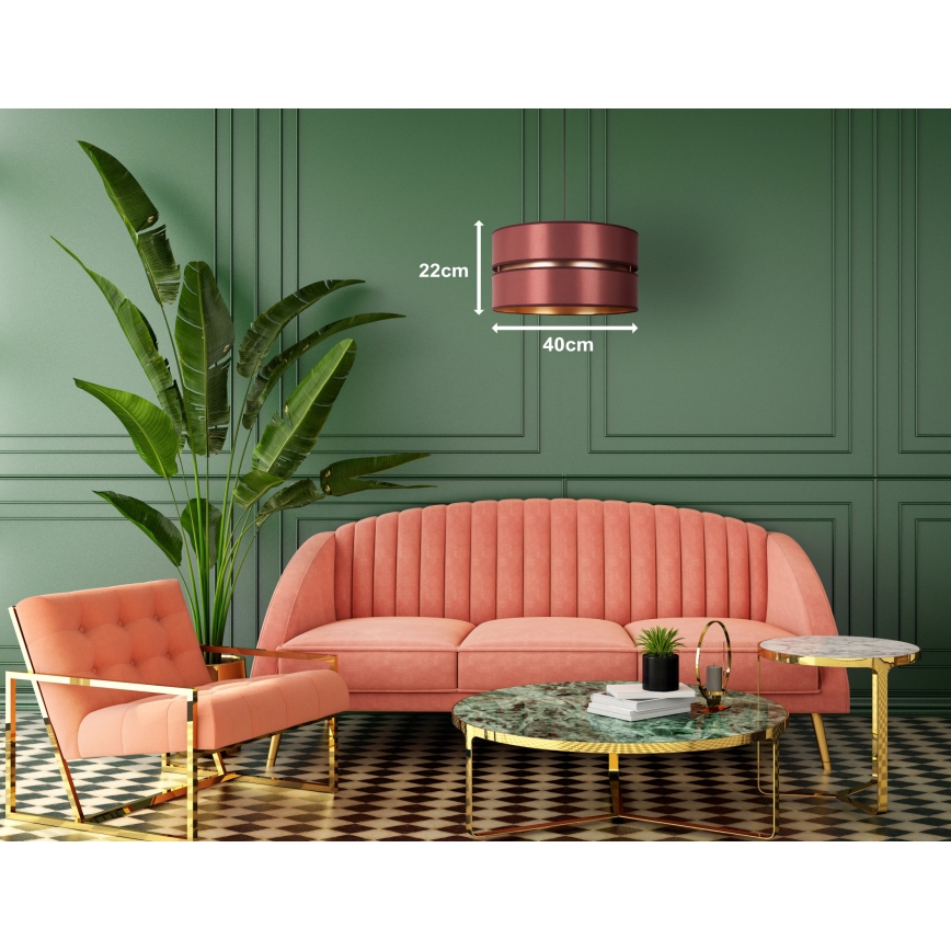 Duolla - Lustra ar auklu DUO 1xE27/15W/230V d. 40 cm bordo/zelta