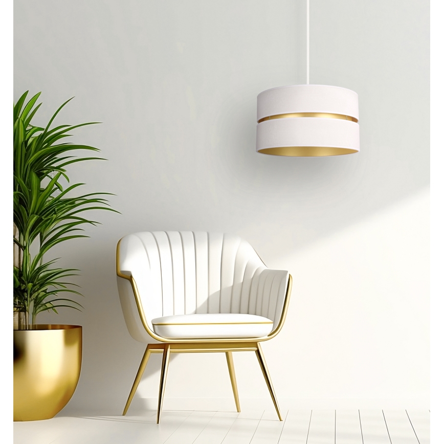 Duolla - Lustra ar auklu DUO 1xE27/15W/230V d. 40 cm krēmkrāsa/zelta