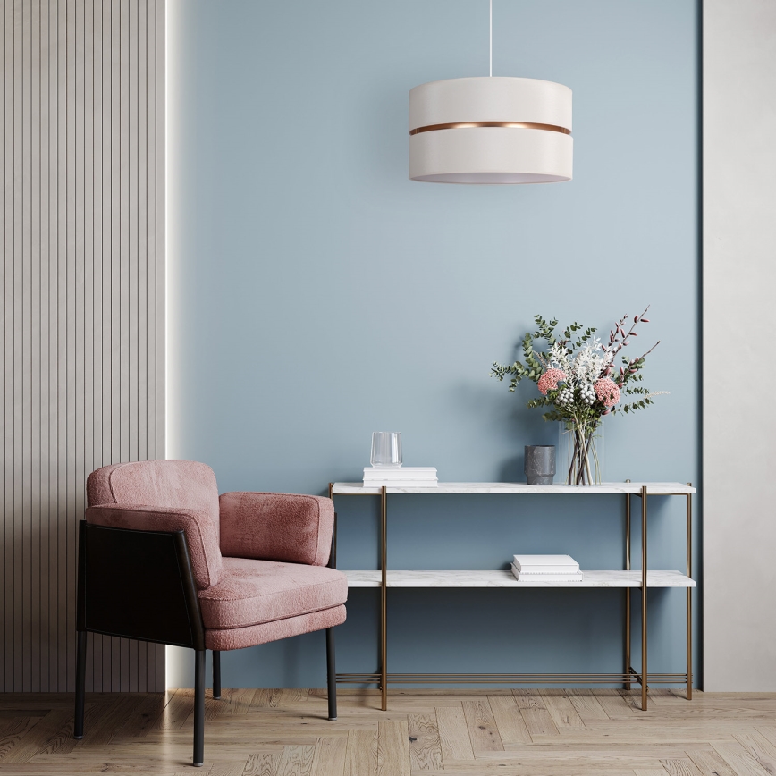 Duolla - Lustra ar auklu DUO 1xE27/15W/230V d. 40 cm krēmkrāsa/zelta