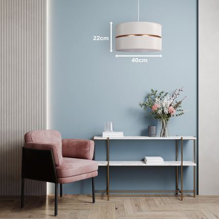 Duolla - Lustra ar auklu DUO 1xE27/15W/230V d. 40 cm krēmkrāsa/zelta