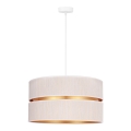 Duolla - Lustra ar auklu DUO 1xE27/15W/230V d. 40 cm krēmkrāsa/zelta