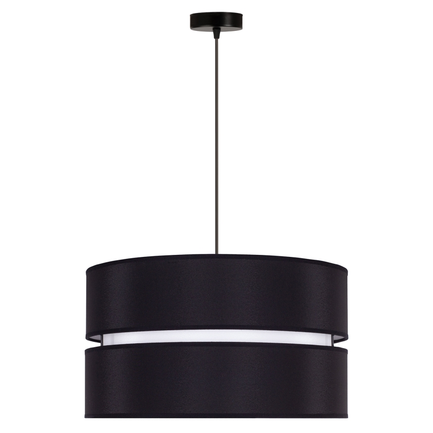 Duolla - Lustra ar auklu DUO 1xE27/15W/230V d. 40 cm melna/balta