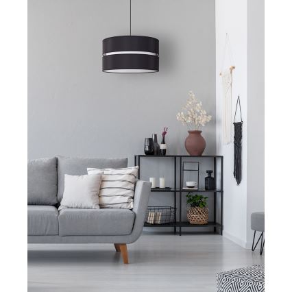 Duolla - Lustra ar auklu DUO 1xE27/15W/230V d. 40 cm melna/balta