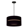 Duolla - Lustra ar auklu DUO 1xE27/15W/230V d. 40 cm melna/rotanga