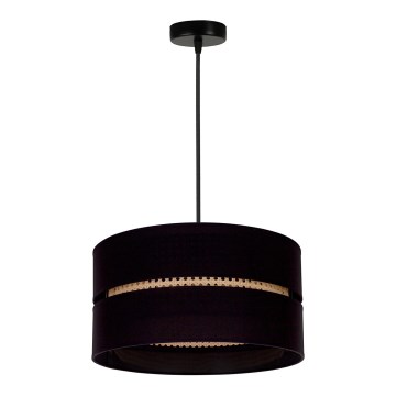 Duolla - Lustra ar auklu DUO 1xE27/15W/230V d. 40 cm melna/rotanga