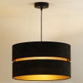 Duolla - Lustra ar auklu DUO 1xE27/15W/230V d. 40 cm melna/zelta