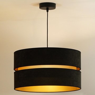 Duolla - Lustra ar auklu DUO 1xE27/15W/230V d. 40 cm melna/zelta