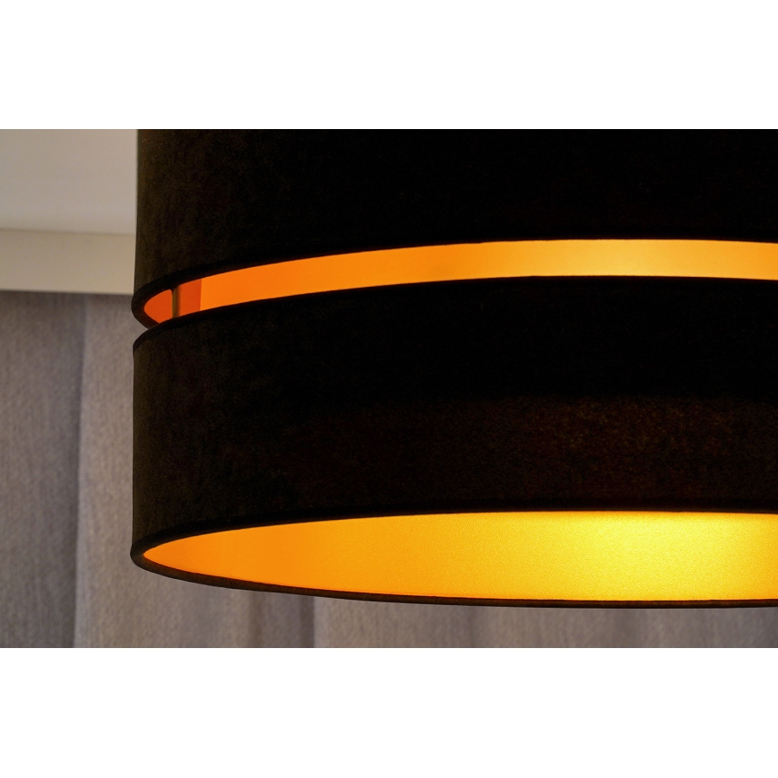Duolla - Lustra ar auklu DUO 1xE27/15W/230V d. 40 cm melna/zelta
