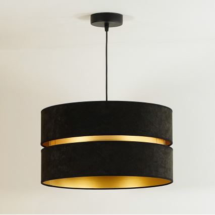 Duolla - Lustra ar auklu DUO 1xE27/15W/230V d. 40 cm melna/zelta