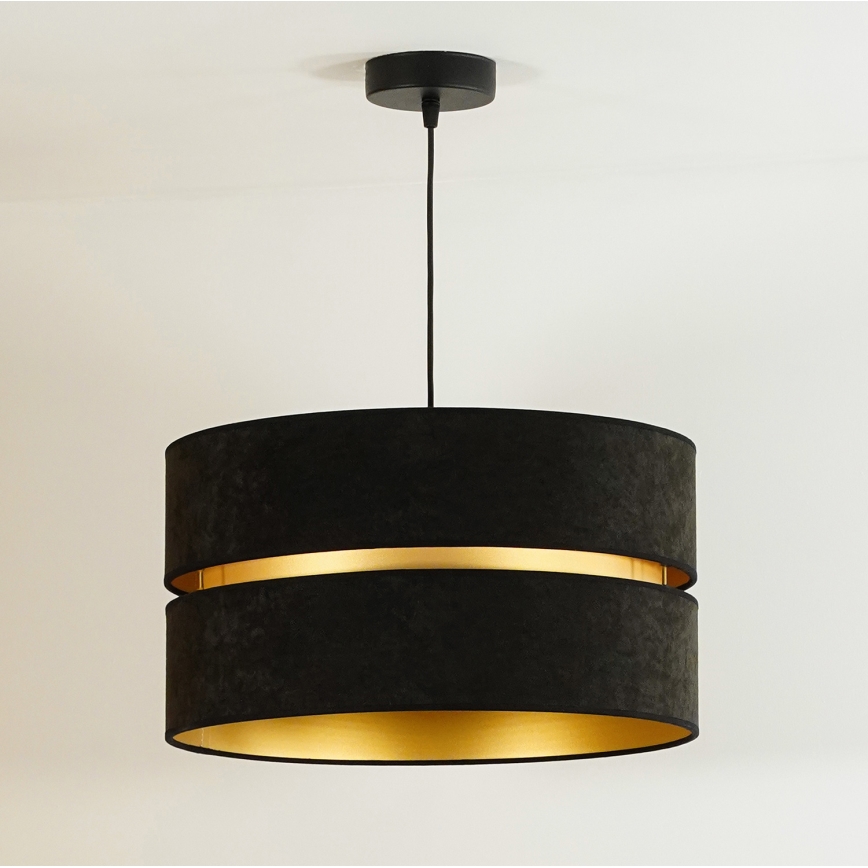 Duolla - Lustra ar auklu DUO 1xE27/15W/230V d. 40 cm melna/zelta