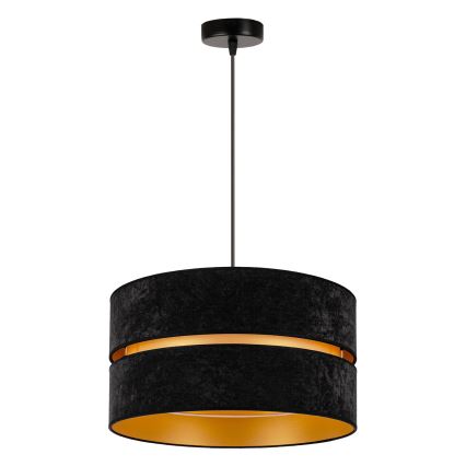 Duolla - Lustra ar auklu DUO 1xE27/15W/230V d. 40 cm melna/zelta