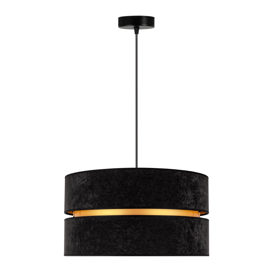Duolla - Lustra ar auklu DUO 1xE27/15W/230V d. 40 cm melna/zelta