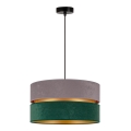 Duolla - Lustra ar auklu DUO 1xE27/15W/230V d. 40 cm pelēka/zaļa/zelta