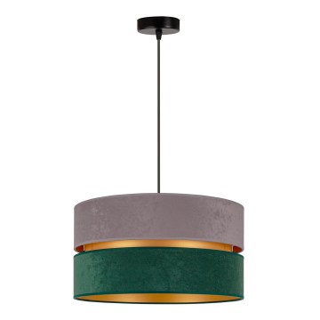 Duolla - Lustra ar auklu DUO 1xE27/15W/230V d. 40 cm pelēka/zaļa/zelta
