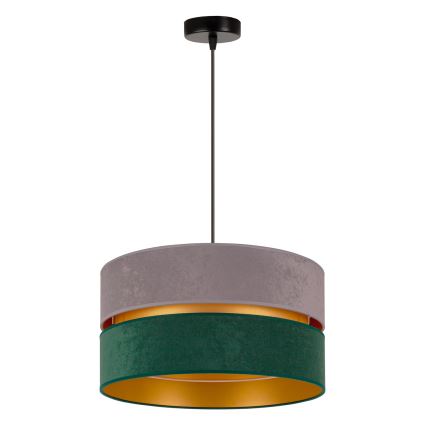 Duolla - Lustra ar auklu DUO 1xE27/15W/230V d. 40 cm pelēka/zaļa/zelta
