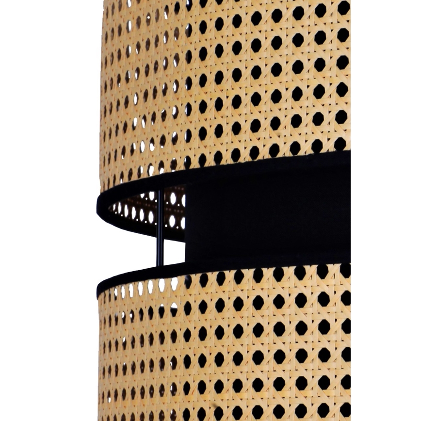 Duolla - Lustra ar auklu DUO 1xE27/15W/230V d. 40 cm rotanga/melna