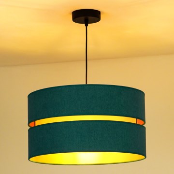 Duolla - Lustra ar auklu DUO 1xE27/15W/230V d. 40 cm tirkīza/zelta