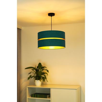 Duolla - Lustra ar auklu DUO 1xE27/15W/230V d. 40 cm tirkīza/zelta
