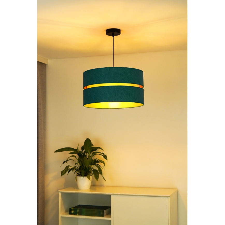 Duolla - Lustra ar auklu DUO 1xE27/15W/230V d. 40 cm tirkīza/zelta
