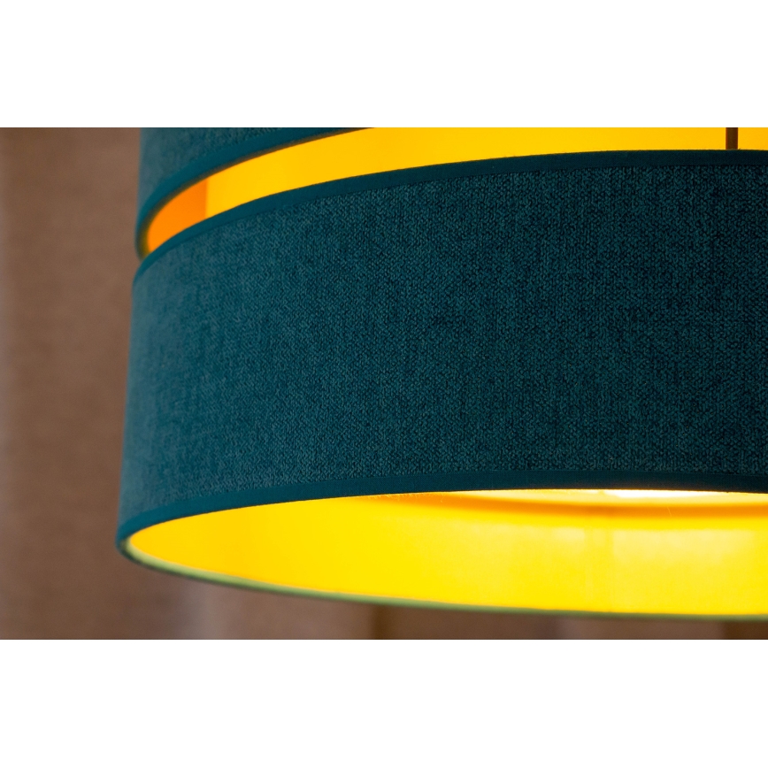 Duolla - Lustra ar auklu DUO 1xE27/15W/230V d. 40 cm tirkīza/zelta
