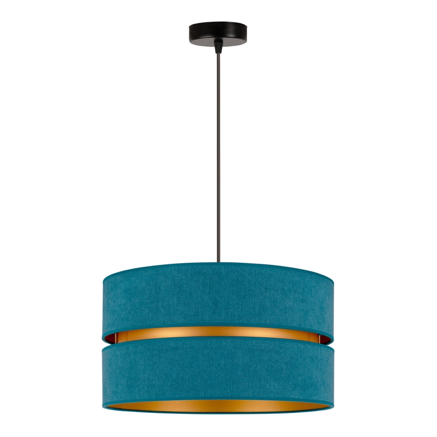 Duolla - Lustra ar auklu DUO 1xE27/15W/230V d. 40 cm tirkīza/zelta