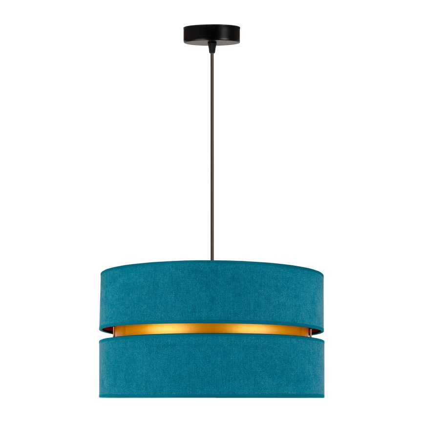 Duolla - Lustra ar auklu DUO 1xE27/15W/230V d. 40 cm tirkīza/zelta