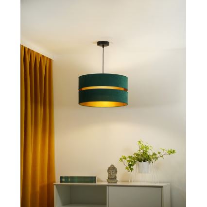 Duolla - Lustra ar auklu DUO 1xE27/15W/230V d. 40 cm zaļa/zelta
