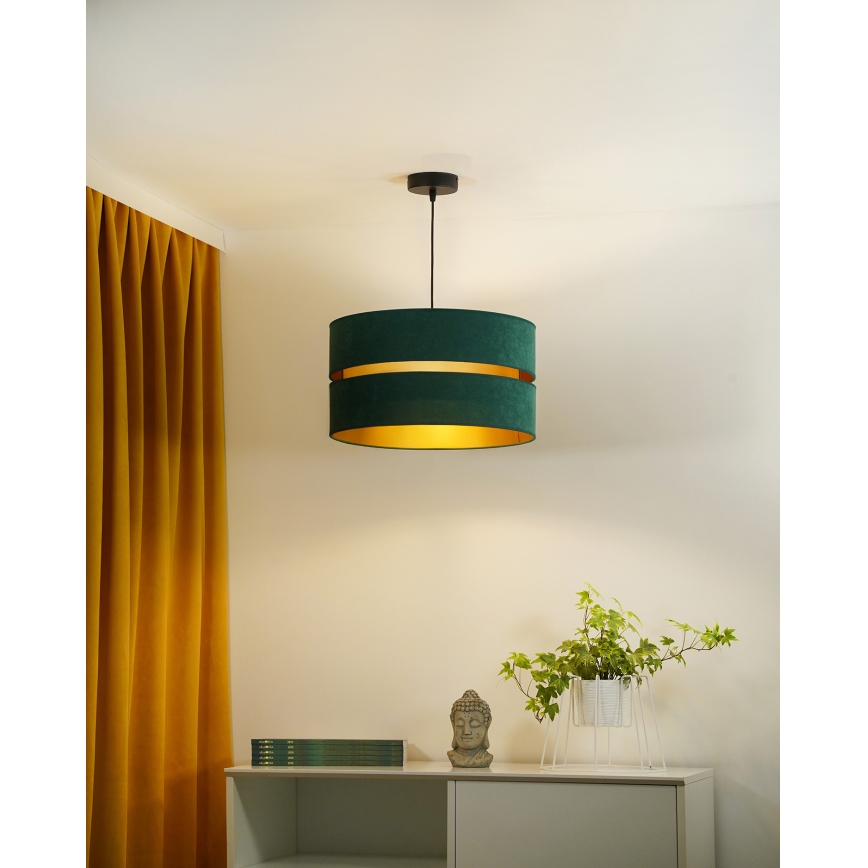 Duolla - Lustra ar auklu DUO 1xE27/15W/230V d. 40 cm zaļa/zelta