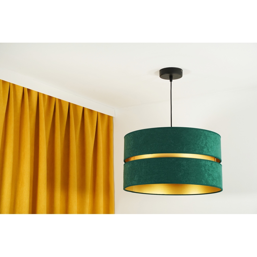 Duolla - Lustra ar auklu DUO 1xE27/15W/230V d. 40 cm zaļa/zelta