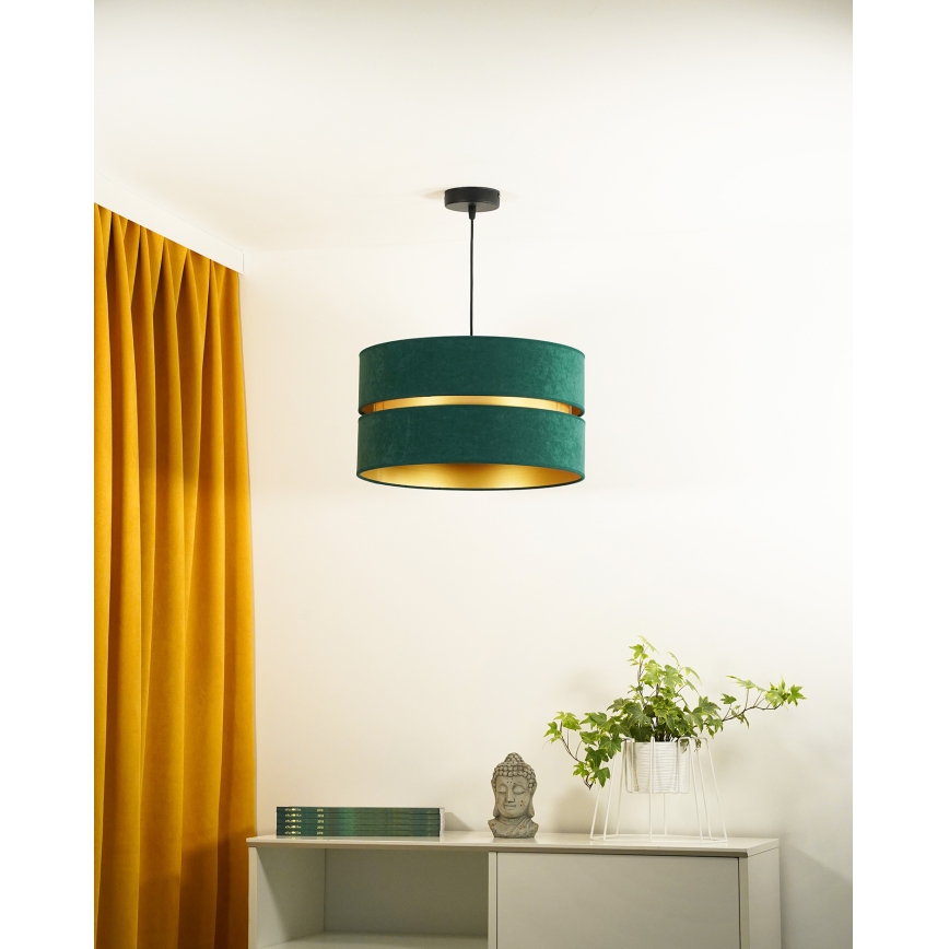 Duolla - Lustra ar auklu DUO 1xE27/15W/230V d. 40 cm zaļa/zelta