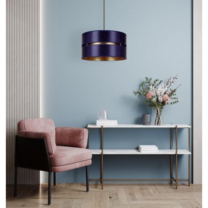 Duolla - Lustra ar auklu DUO 1xE27/15W/230V d. 40 cm zila/zelta