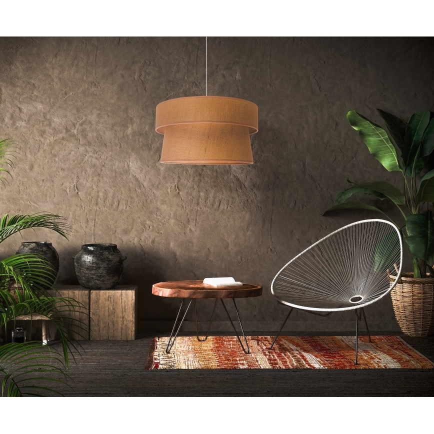 Duolla - Lustra ar auklu ETNIC 1xE27/40W/230V d. 45 cm bēša