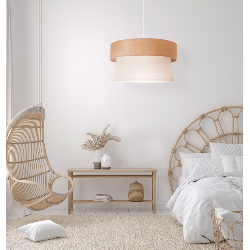 Duolla - Lustra ar auklu ETNIC 1xE27/40W/230V d. 45 cm krēmkrāsa/bēša
