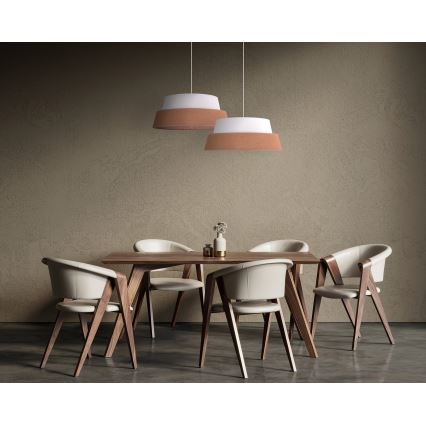 Duolla - Lustra ar auklu GALAXY 1xE27/15W/230V d. 50 cm brūna/balta