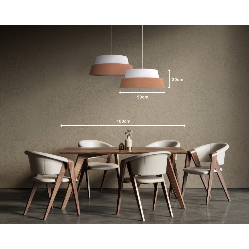 Duolla - Lustra ar auklu GALAXY 1xE27/15W/230V d. 50 cm brūna/balta