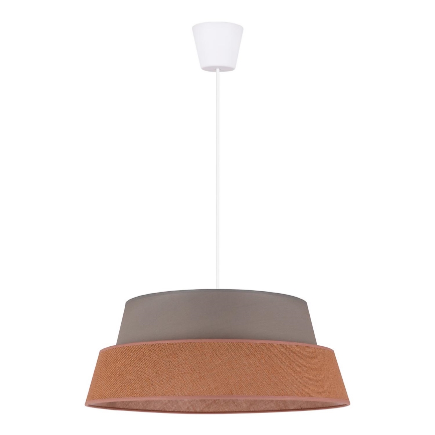 Duolla - Lustra ar auklu GALAXY 1xE27/40W/230V d. 50 cm pelēka/brūna