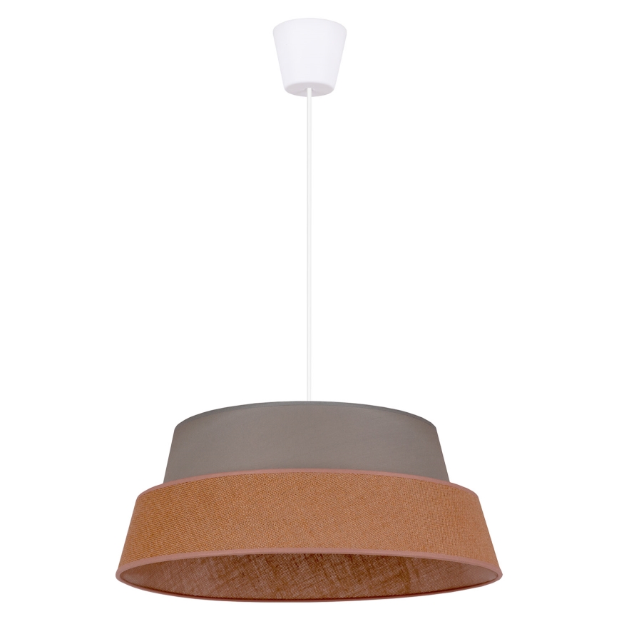 Duolla - Lustra ar auklu GALAXY 1xE27/40W/230V d. 50 cm pelēka/brūna