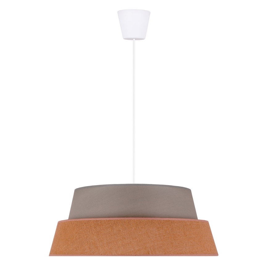 Duolla - Lustra ar auklu GALAXY 1xE27/40W/230V d. 50 cm pelēka/brūna
